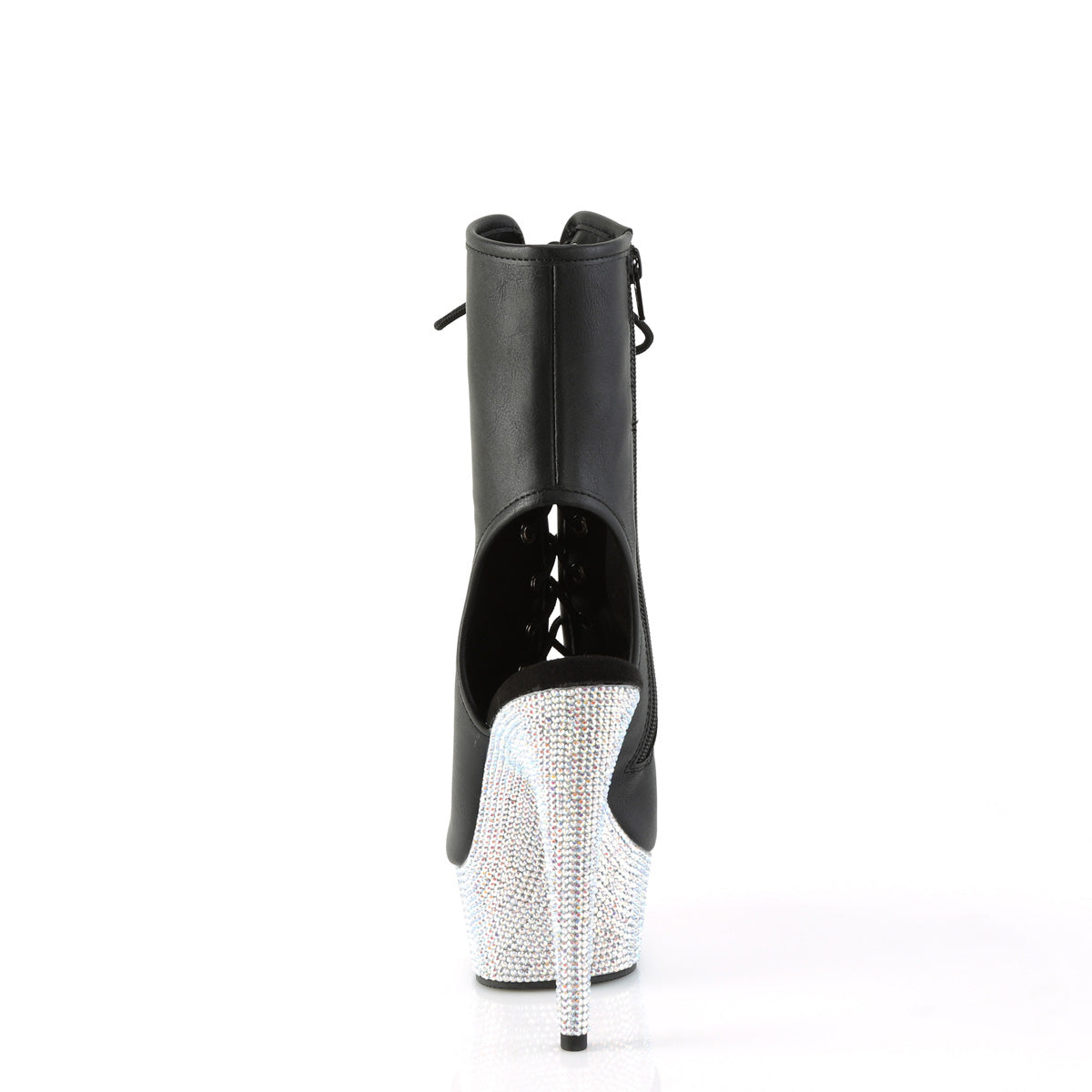 BEJEWELED-1016-6 *6" Heel, 1 3/4" PF Open Toe/Heel Lace-Up Ankle Boot wRS