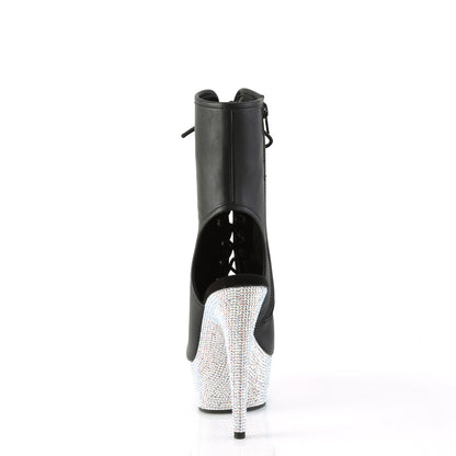 BEJEWELED-1016-6 *6" Heel, 1 3/4" PF Open Toe/Heel Lace-Up Ankle Boot wRS