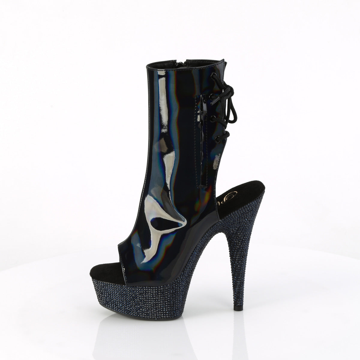 BEJEWELED-1018DM-6 *6" Heel, 1 3/4" PF Open Toe/Heel Ankle Boot w/RS, Side Zip