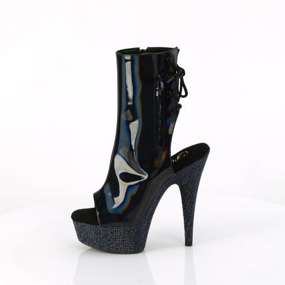 BEJEWELED-1018DM-6 *6" Heel, 1 3/4" PF Open Toe/Heel Ankle Boot w/RS, Side Zip