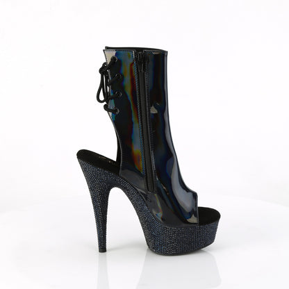 BEJEWELED-1018DM-6 *6" Heel, 1 3/4" PF Open Toe/Heel Ankle Boot w/RS, Side Zip