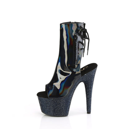 BEJEWELED-1018DM-7 *7" Heel, 2 3/4" PF Open Toe/Heel Ankle Boot w/RS, Side Zip