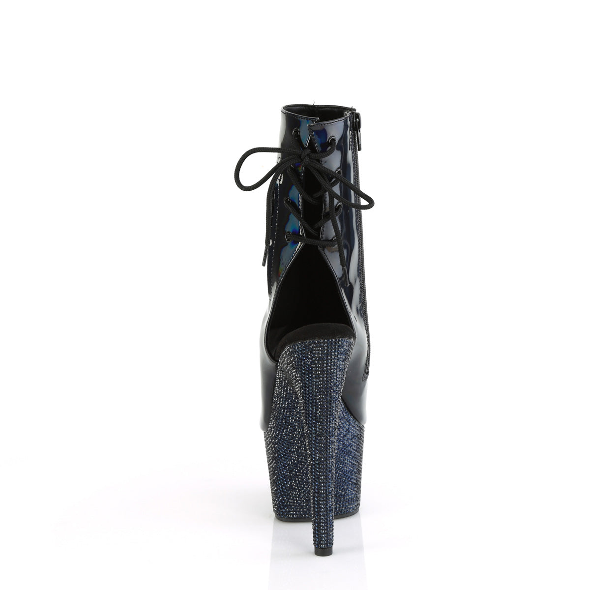 BEJEWELED-1018DM-7 *7" Heel, 2 3/4" PF Open Toe/Heel Ankle Boot w/RS, Side Zip