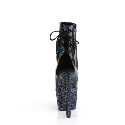 BEJEWELED-1018DM-7 *7" Heel, 2 3/4" PF Open Toe/Heel Ankle Boot w/RS, Side Zip