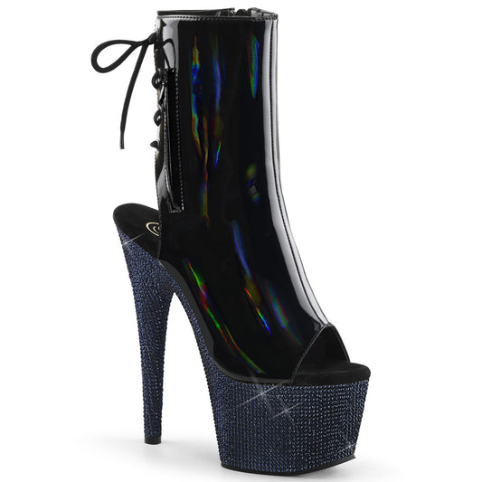 BEJEWELED-1018DM-7 *7" Heel, 2 3/4" PF Open Toe/Heel Ankle Boot w/RS, Side Zip