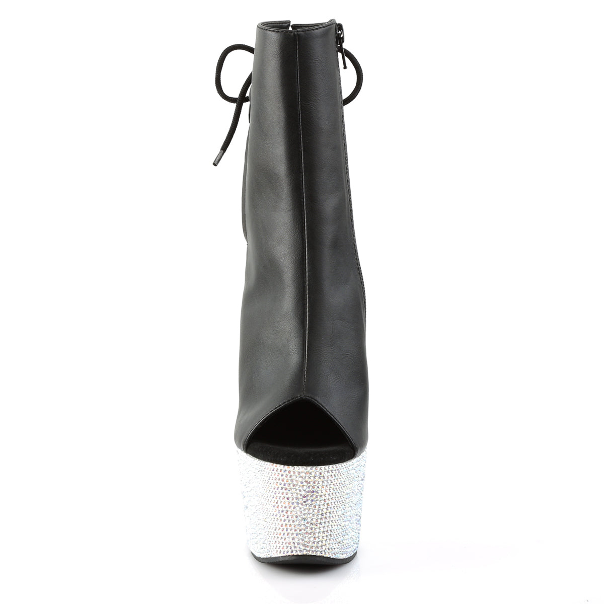 BEJEWELED-1018DM-7 *7" Heel, 2 3/4" PF Open Toe/Heel Ankle Boot w/RS, Side Zip