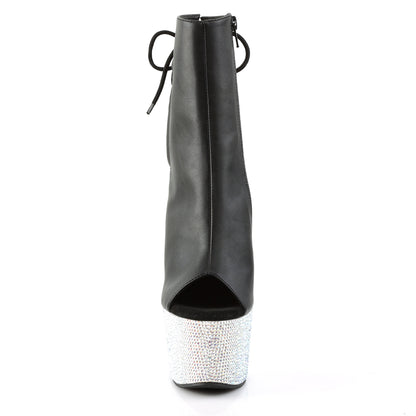 BEJEWELED-1018DM-7 *7" Heel, 2 3/4" PF Open Toe/Heel Ankle Boot w/RS, Side Zip