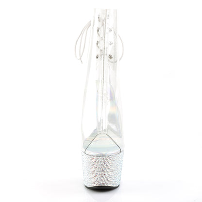 BEJEWELED-1018DM-7 *7" Heel, 2 3/4" PF Open Toe/Heel Ankle Boot w/RS, Side Zip