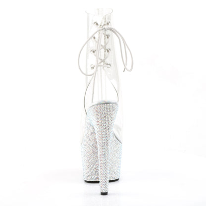 BEJEWELED-1018DM-7 *7" Heel, 2 3/4" PF Open Toe/Heel Ankle Boot w/RS, Side Zip