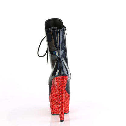 BEJEWELED-1020-7 *7" Heel, 2 3/4" PF Front Lace-Up Ankle Boot w/RS, Side Zip