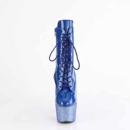 BEJEWELED-1020-7 *7" Heel, 2 3/4" PF Front Lace-Up Ankle Boot w/RS, Side Zip