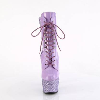 BEJEWELED-1020-7 *7" Heel, 2 3/4" PF Front Lace-Up Ankle Boot w/RS, Side Zip