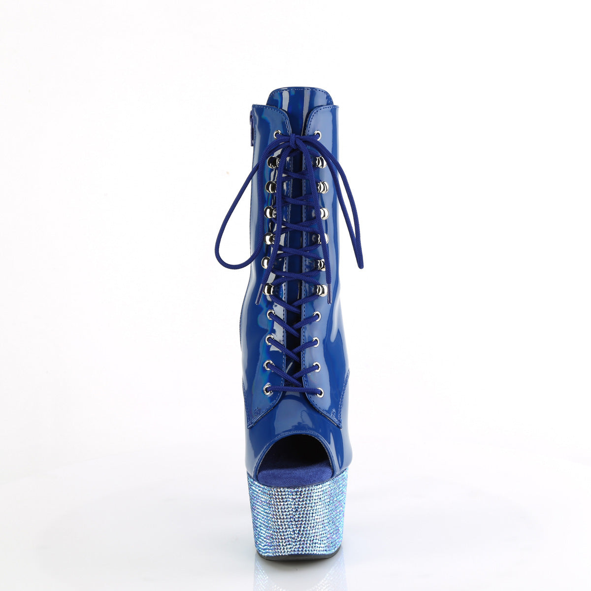 BEJEWELED-1021-7 *7" Heel, 2 3/4" PF Peep Toe Ankle Boot w/RS, Side Zip