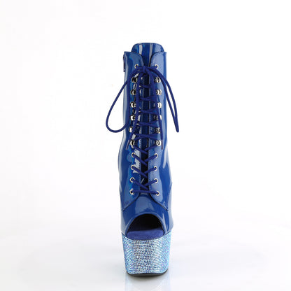 BEJEWELED-1021-7 *7" Heel, 2 3/4" PF Peep Toe Ankle Boot w/RS, Side Zip