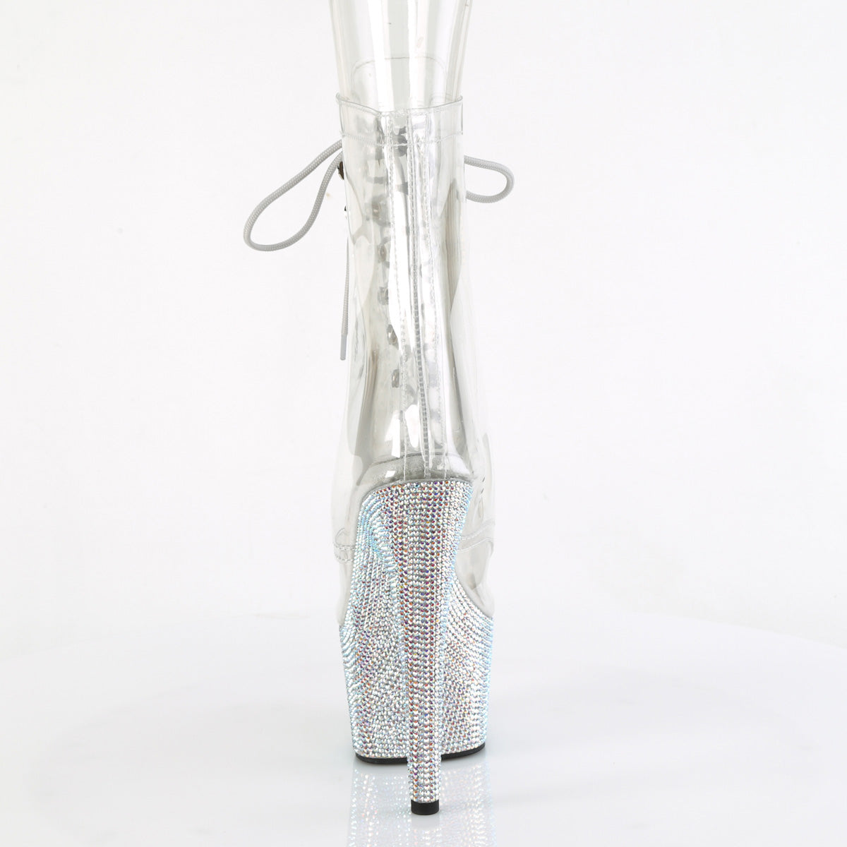 BEJEWELED-1021C-7 *7" Heel, 2 3/4" PF Peep Toe Lace-Up Front Ankle Boot w/RS
