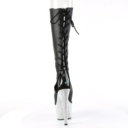 BEJEWELED-2018-7 *7" Heel, 2 3/4" PF Open Toe/Heel Knee Boot w/RS, Side Zip