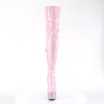 BEJEWELED-3000-7 *7" Heel, 2 3/4" PF Stretch Thigh Boot w/RS, Side Zip