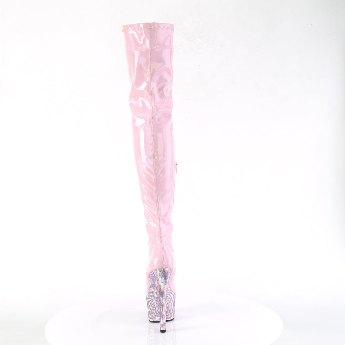 BEJEWELED-3000-7 *7" Heel, 2 3/4" PF Stretch Thigh Boot w/RS, Side Zip