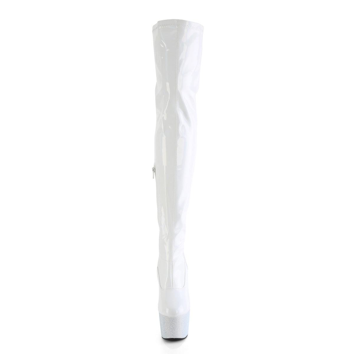 BEJEWELED-3000-7 *7" Heel, 2 3/4" PF Stretch Thigh Boot w/RS, Side Zip