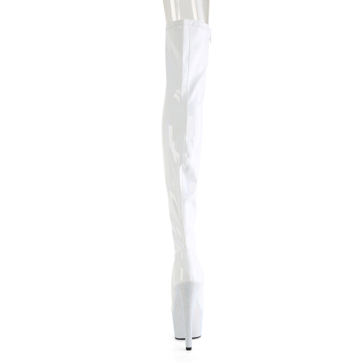BEJEWELED-3011-7 7" Heel, 2 3/4" PF Peep Toe Thigh Boot w/RS, Side Zip