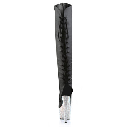 BEJEWELED-3019DM-7 7" Heel, 2 3/4"PF Open Toe/Heel Over-The Knee Boot, Side Zip