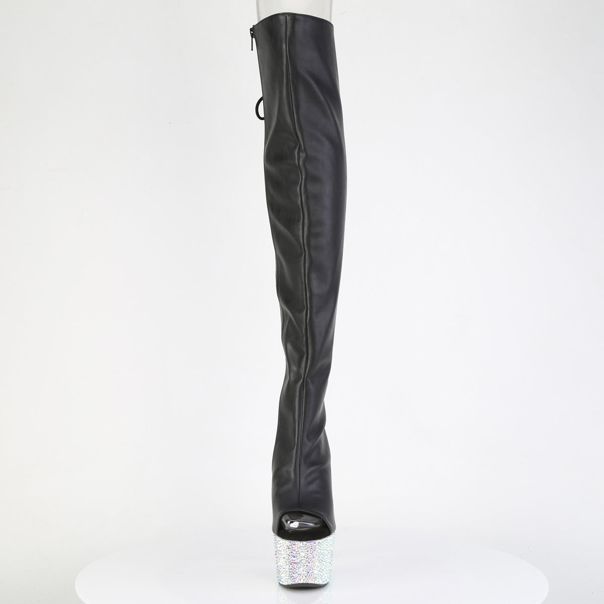 BEJEWELED-3019MS-7 7" Heel, 2 3/4" PF Open Toe/Back Over-The-Knee Boot w/RS