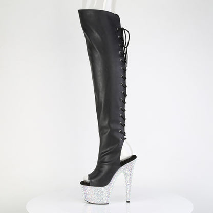 BEJEWELED-3019MS-7 7" Heel, 2 3/4" PF Open Toe/Back Over-The-Knee Boot w/RS