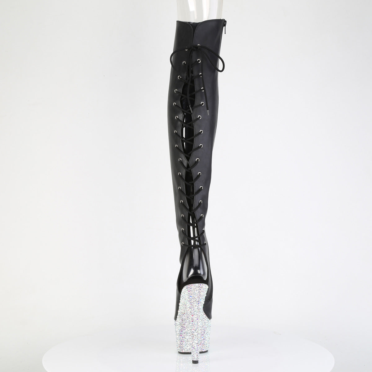 BEJEWELED-3019MS-7 7" Heel, 2 3/4" PF Open Toe/Back Over-The-Knee Boot w/RS