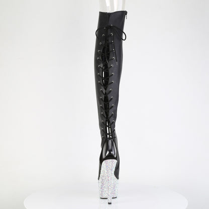 BEJEWELED-3019MS-7 7" Heel, 2 3/4" PF Open Toe/Back Over-The-Knee Boot w/RS