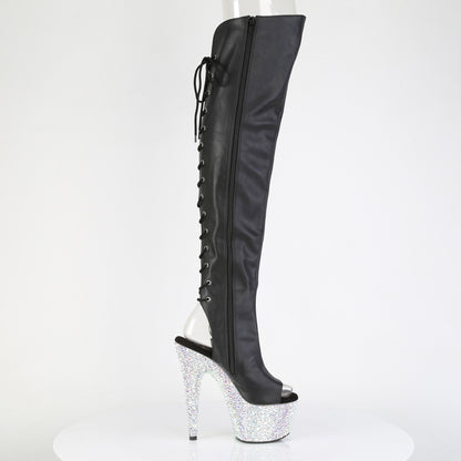 BEJEWELED-3019MS-7 7" Heel, 2 3/4" PF Open Toe/Back Over-The-Knee Boot w/RS