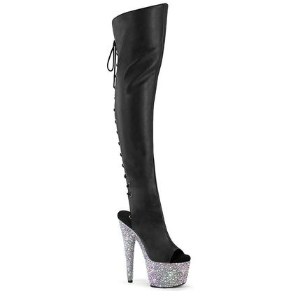 BEJEWELED-3019MS-7 7" Heel, 2 3/4" PF Open Toe/Back Over-The-Knee Boot w/RS