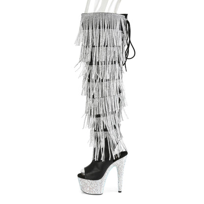 BEJEWELED-3019RSF-7 7" Heel, 2 3/4"PF Open Toe/Heel Over-The-Knee Boot, Side Zip