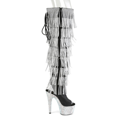 BEJEWELED-3019RSF-7 7" Heel, 2 3/4"PF Open Toe/Heel Over-The-Knee Boot, Side Zip