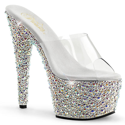 BEJEWELED-701MS 7" Heel, 2 3/4" PF Slide w/Multi Shaped Stones