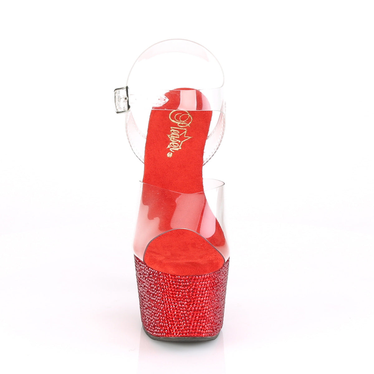 BEJEWELED-708DM 7" Heel, 2 3/4" PF Ankle Strap Sandal w/RS