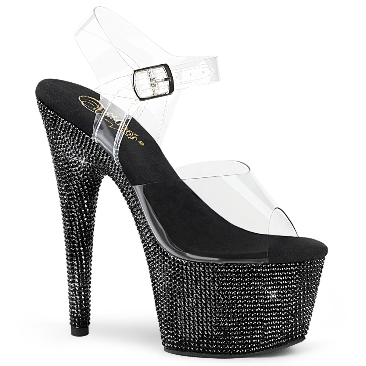BEJEWELED-708DM 7" Heel, 2 3/4" PF Ankle Strap Sandal w/RS