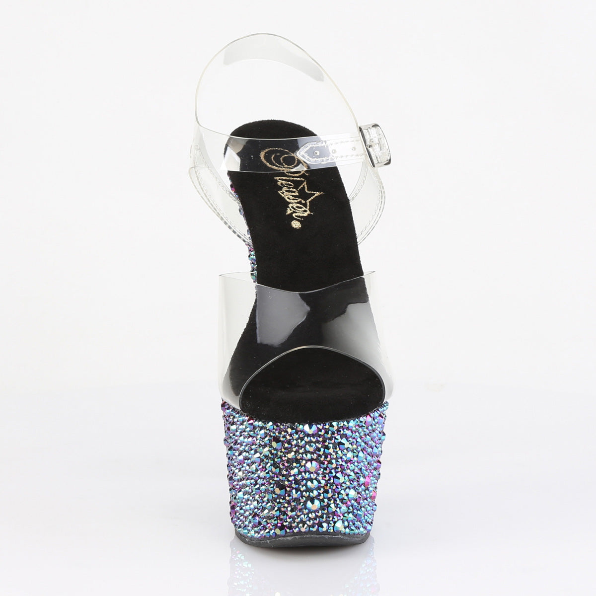 BEJEWELED-708MS 7" Heel, 2 3/4" PF Ankle Strap Sandal w/Multi Sized RS