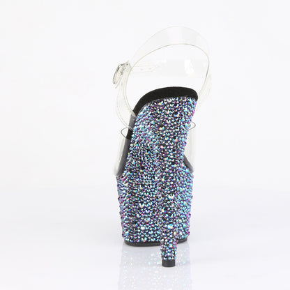 BEJEWELED-708MS 7" Heel, 2 3/4" PF Ankle Strap Sandal w/Multi Sized RS