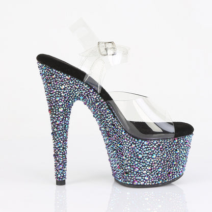 BEJEWELED-708MS 7" Heel, 2 3/4" PF Ankle Strap Sandal w/Multi Sized RS