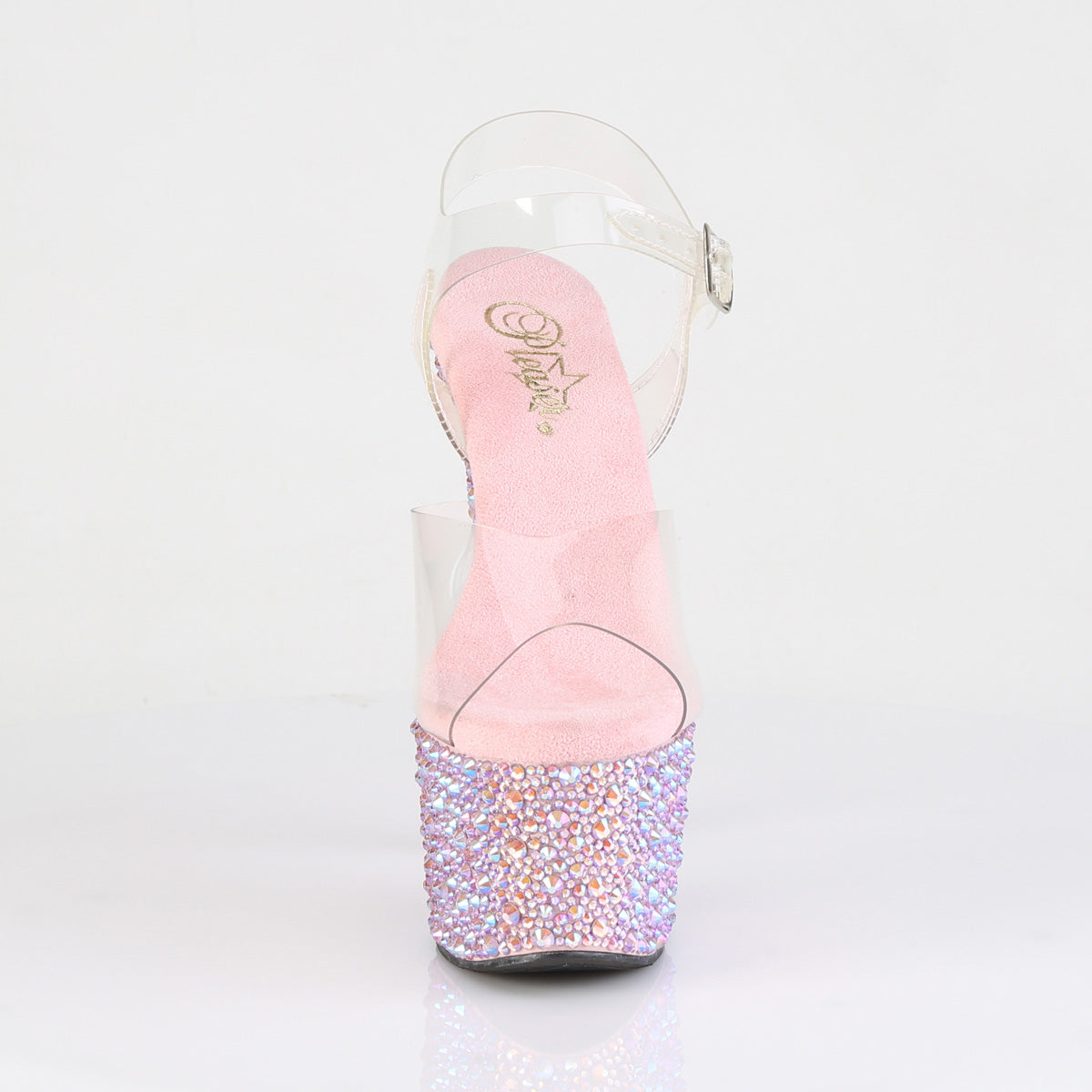BEJEWELED-708MS 7" Heel, 2 3/4" PF Ankle Strap Sandal w/Multi Sized RS