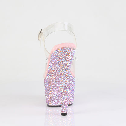 BEJEWELED-708MS 7" Heel, 2 3/4" PF Ankle Strap Sandal w/Multi Sized RS