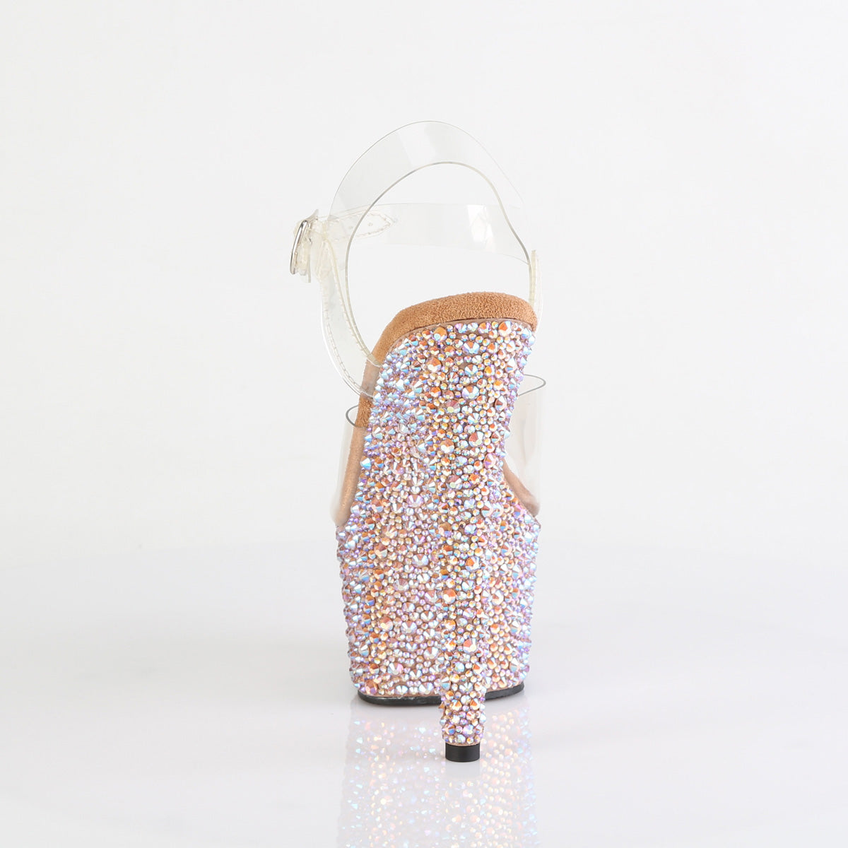 BEJEWELED-708MS 7" Heel, 2 3/4" PF Ankle Strap Sandal w/Multi Sized RS