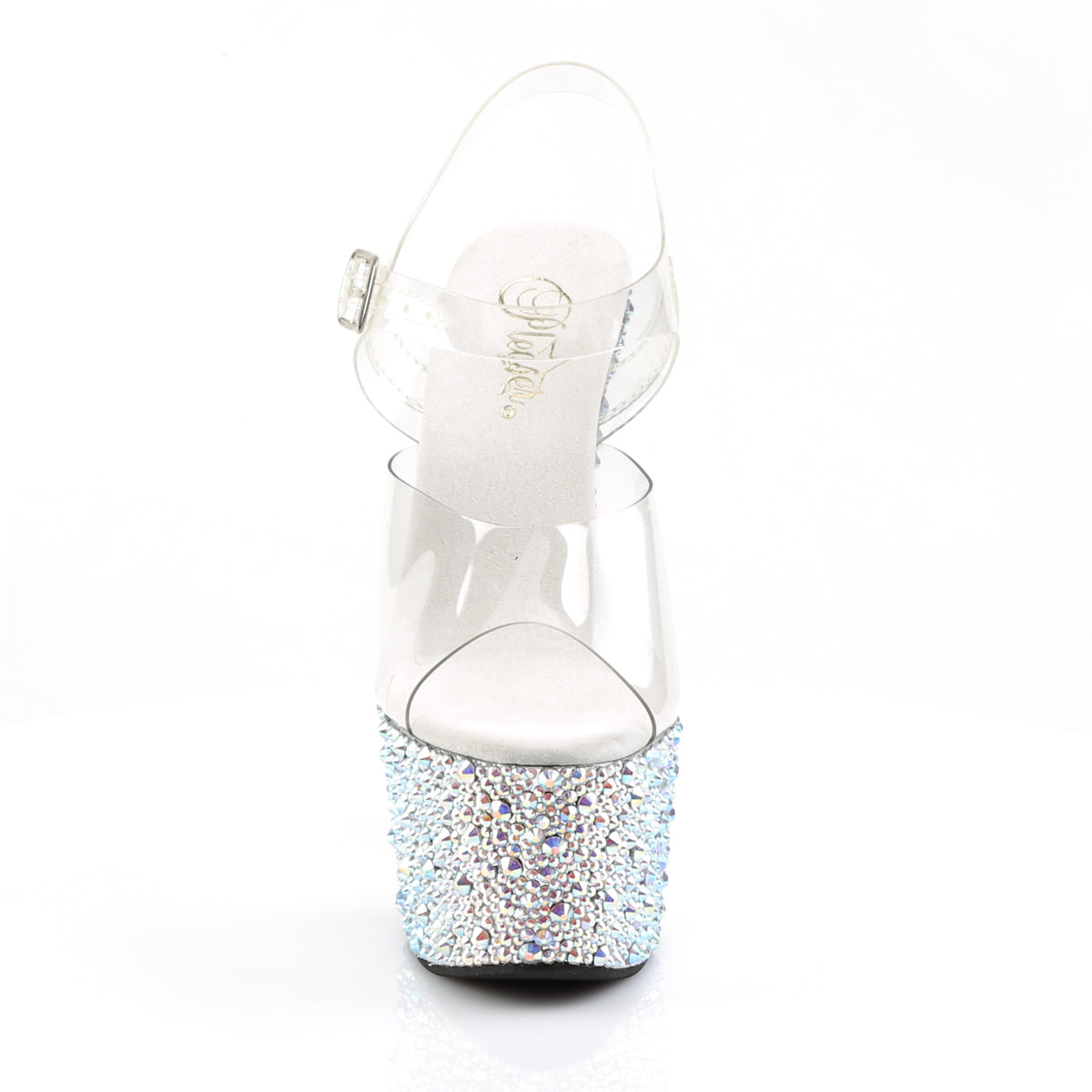 BEJEWELED-708MS 7" Heel, 2 3/4" PF Ankle Strap Sandal w/Multi Sized RS