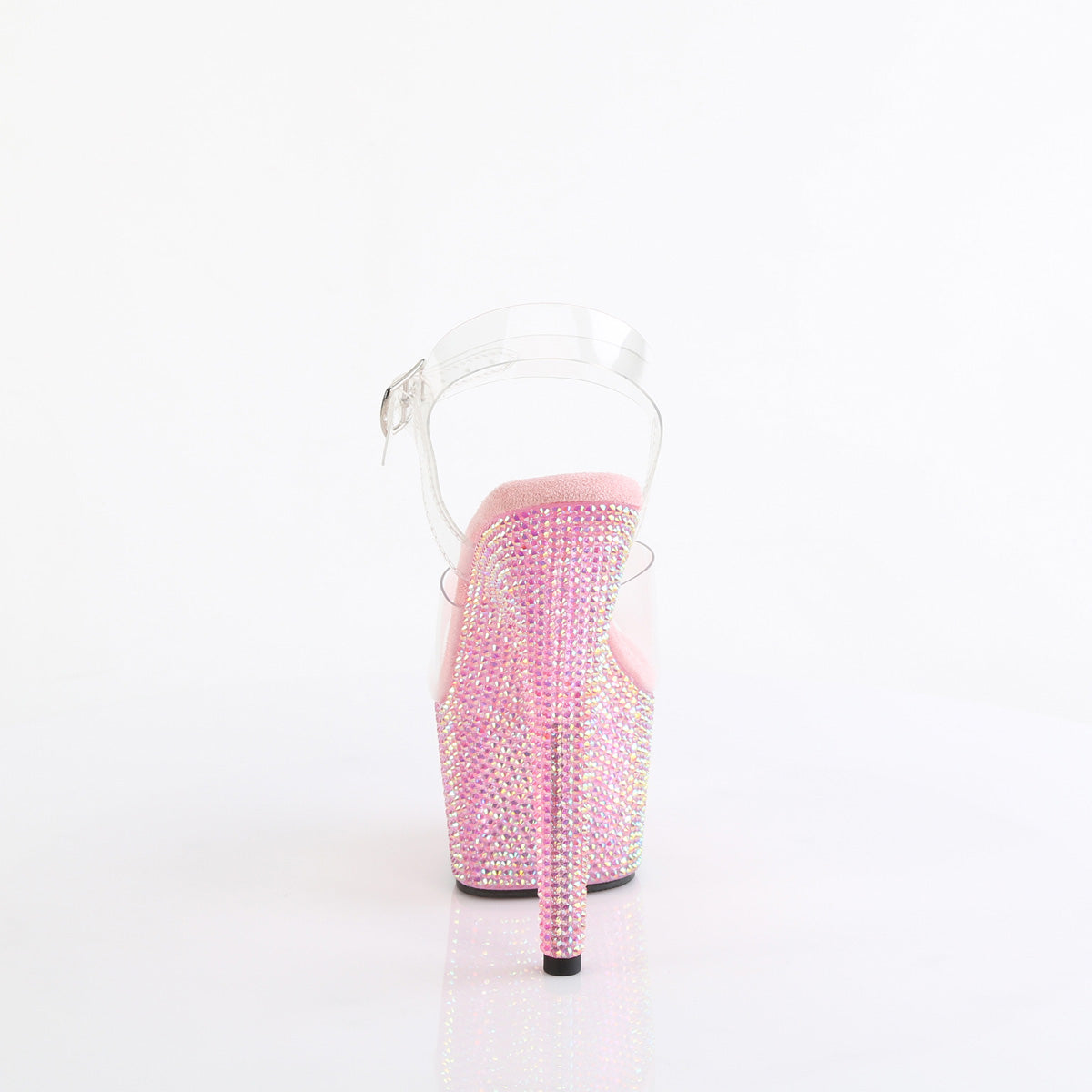 BEJEWELED-708RRS 7" Heel, 2 3/4" PF Ankle Strap Sandal w/ Resin RS