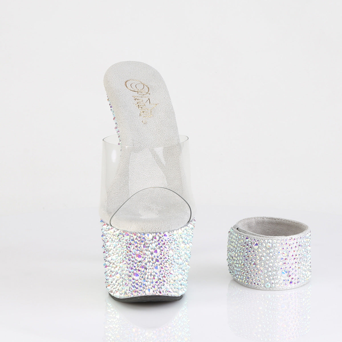 BEJEWELED-712MS 7" Heel, 2 3/4" PF RS Encrusted Slide w/Matching Cuff