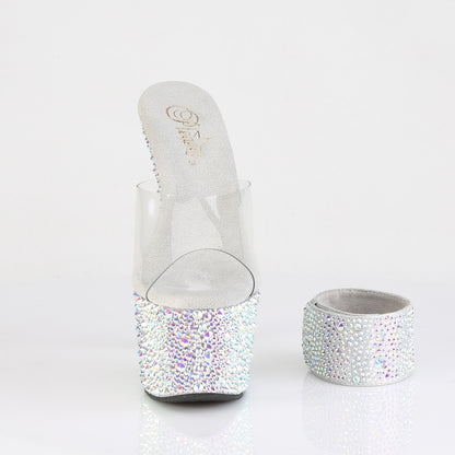 BEJEWELED-712MS 7" Heel, 2 3/4" PF RS Encrusted Slide w/Matching Cuff
