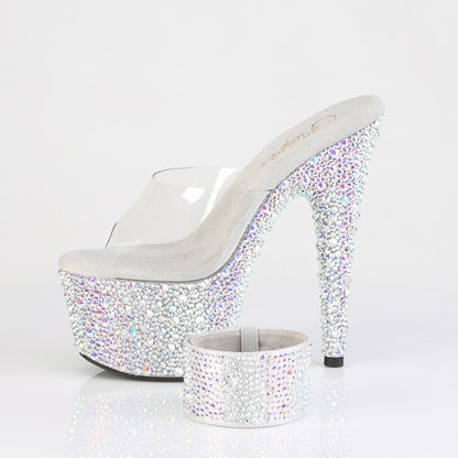 BEJEWELED-712MS 7" Heel, 2 3/4" PF RS Encrusted Slide w/Matching Cuff