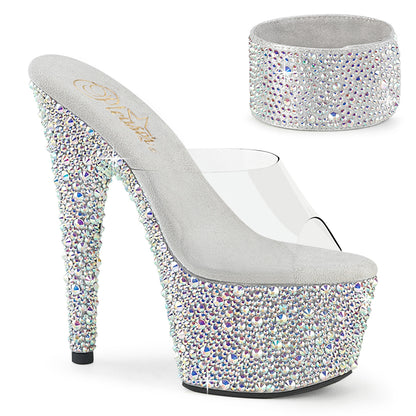 BEJEWELED-712MS 7" Heel, 2 3/4" PF RS Encrusted Slide w/Matching Cuff