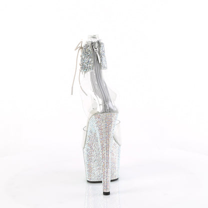 BEJEWELED-724RS-02 7" Heel, 2 3/4" PF Ankle Cuff Sandal w/RS, Back Zip