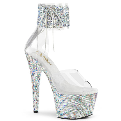 BEJEWELED-724RS-02 7" Heel, 2 3/4" PF Ankle Cuff Sandal w/RS, Back Zip